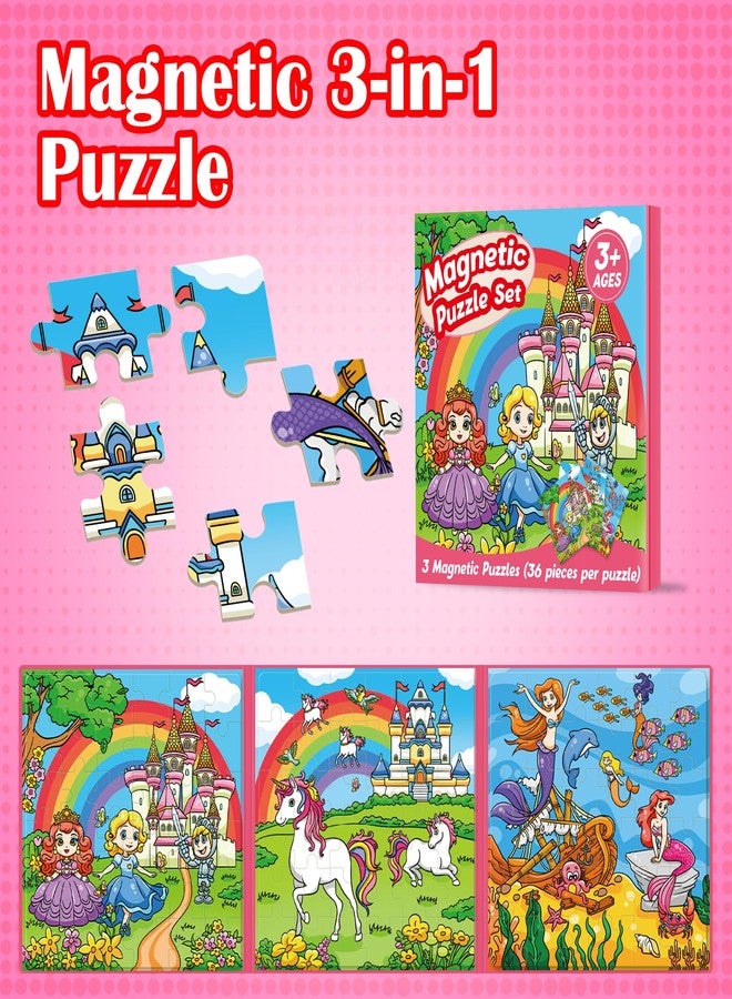 Broytain Magnetic Puzzles for Toddlers 3-5,36 Pieces Toys for Kids,Airplane Car Road Trip Activities for Kids Travel Toy Toddlers 3-5,Learning Educational Games Magnet Toys - Image 2