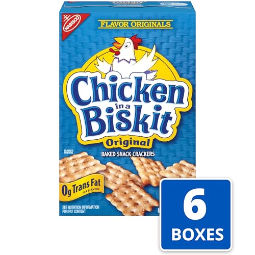 Nabisco Chicken in a Biskit Original Baked Snack Crackers, Bulk Lunch Snacks, 6 - 7.5 oz Boxes - Image 2