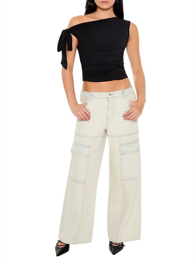 FOREVER 21 Ruched One-Shoulder Crop Top - Image 1