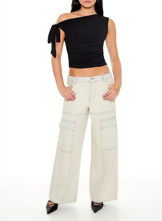 FOREVER 21 Ruched One-Shoulder Crop Top - Image 4