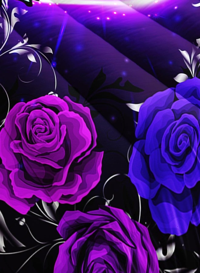 Tuzaovy Butterfly Comforter Set Queen,Butterfly Bedding Sets for Girls，Butterfly Decorations for Bedroom,Dreamy Butterfly Comforter Set,Purple Butterfly Bedding Black and Purple Butterfly Comforter - Image 5