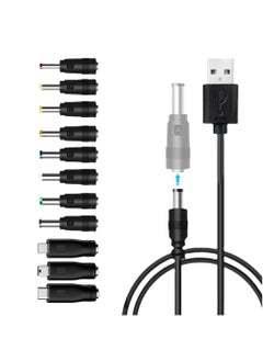 ماركة غير محددة كابل طاقة USB إلى DC 5 فولت، كابل شحن عالمي 5 فولت بطول 1 متر مع 11 موصلات قابلة للتبديل محول لـ كاميرا ويب، راوتر، بنك طاقة، لعبة، مسجل، مكبر صوت بلوتوث  - Image 1