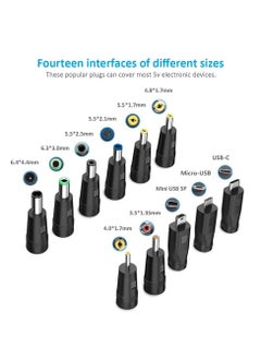 ماركة غير محددة كابل طاقة USB إلى DC 5 فولت، كابل شحن عالمي 5 فولت بطول 1 متر مع 11 موصلات قابلة للتبديل محول لـ كاميرا ويب، راوتر، بنك طاقة، لعبة، مسجل، مكبر صوت بلوتوث  - Image 3