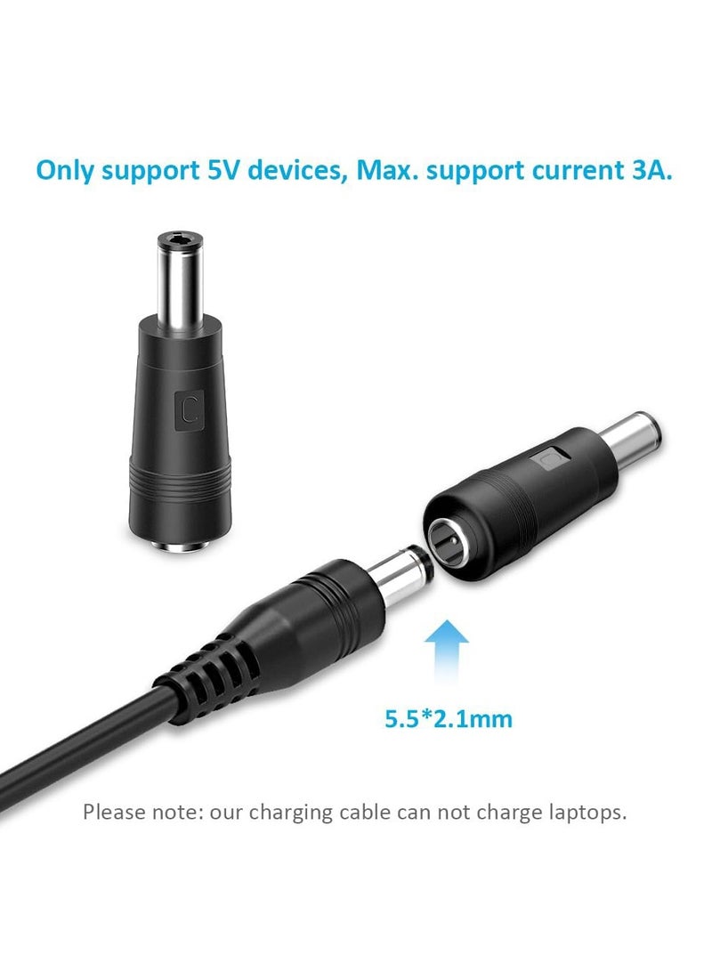 كابل طاقة USB إلى DC 5 فولت، كابل شحن عالمي 5 فولت بطول 1 متر مع 11 موصلات قابلة للتبديل محول لـ كاميرا ويب، راوتر، بنك طاقة، لعبة، مسجل، مكبر صوت بلوتوث - Image 4