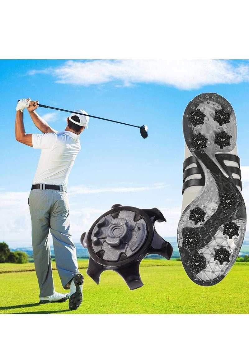 Y&D Studs for Golf Shoes, Anti-Skid Spike Wrench Two Pin Remover Tool Replacement Aid Shoe Spikes Soft Cleats Pins Fast Twist Fits Most Models (Black) - Image 2