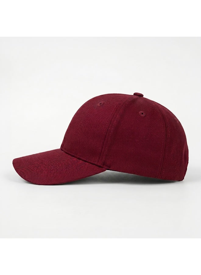 Mobcos 100% Cotton Adjustable Baseball Cap Dark Red Unisex Dad Hat for Running, Sports & Outdoor Activities - Image 2