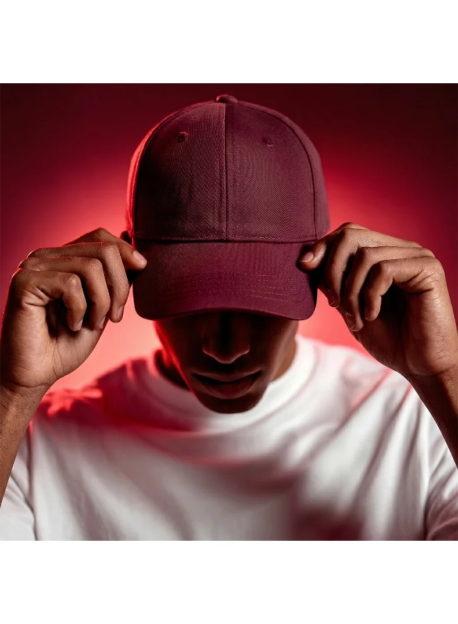Mobcos Mobcos Cotton Baseball Cap Dark Red Mobcos 100% Cotton Adjustable Baseball Cap Dark Red Unisex Dad Hat for Running, Sports & Outdoor Activities  | Best Price UAE