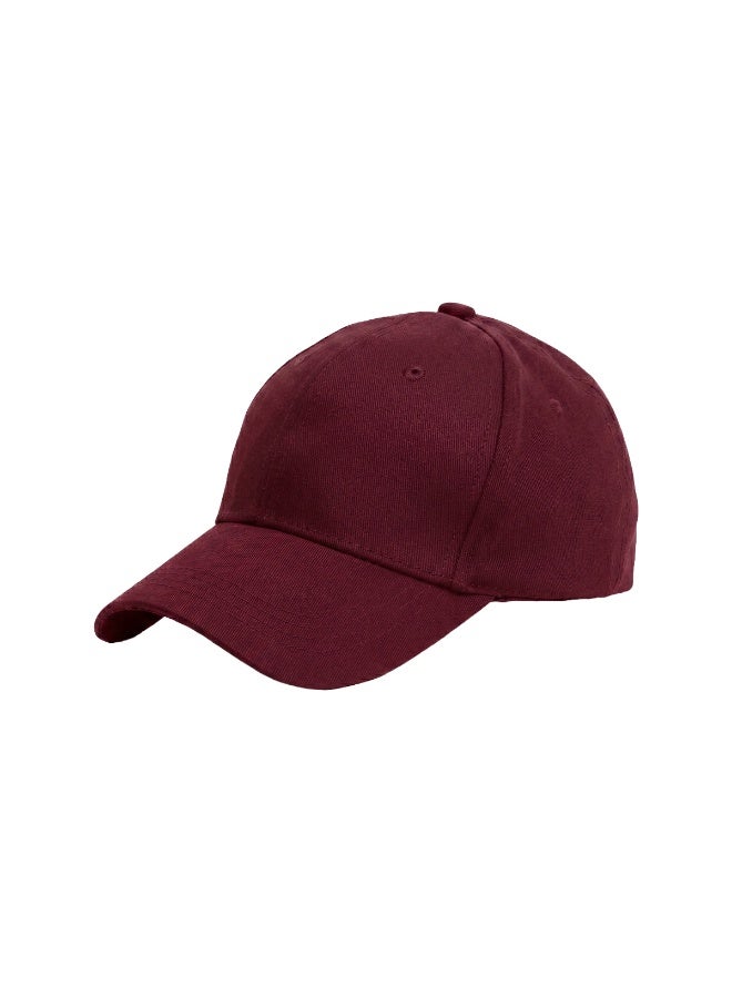 Mobcos 100% Cotton Adjustable Baseball Cap Dark Red Unisex Dad Hat for Running, Sports & Outdoor Activities - Image 1