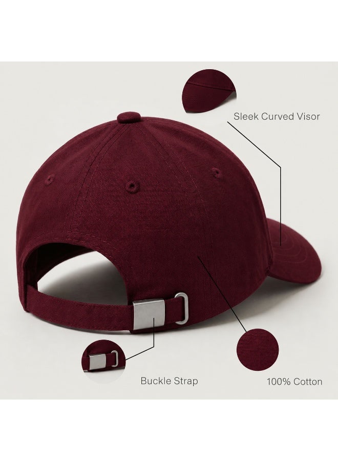 Mobcos 100% Cotton Adjustable Baseball Cap Dark Red Unisex Dad Hat for Running, Sports & Outdoor Activities - Image 5