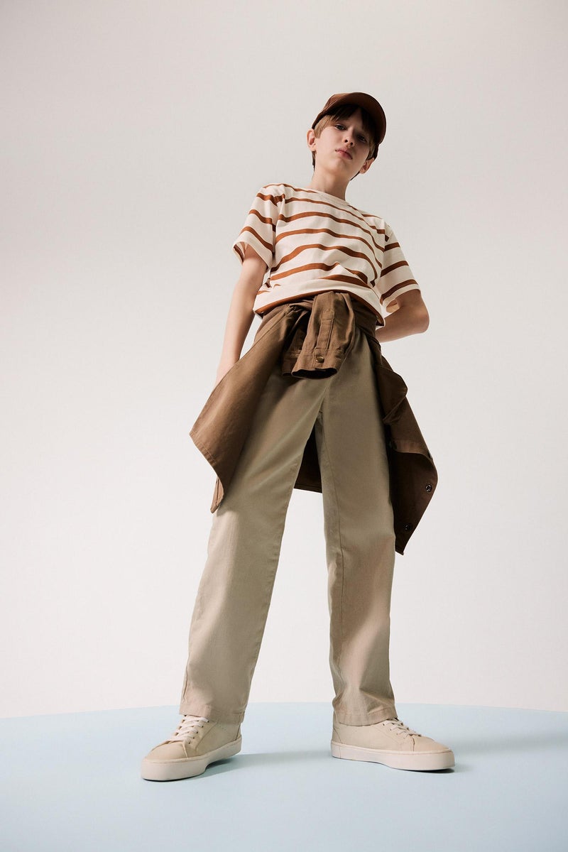 DeFacto Beige Boy Boy Regular Fit Standard Leg Gabardine Trousers Casual - Image 1