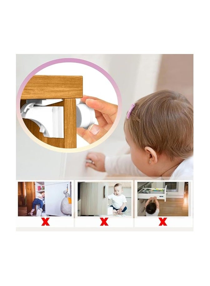 Baby Safety Magnetic Cabinet Lock For Cabinets And Drawers Child Proofing Cupboard Latches With 4 Locks And 1 Key - Image 1