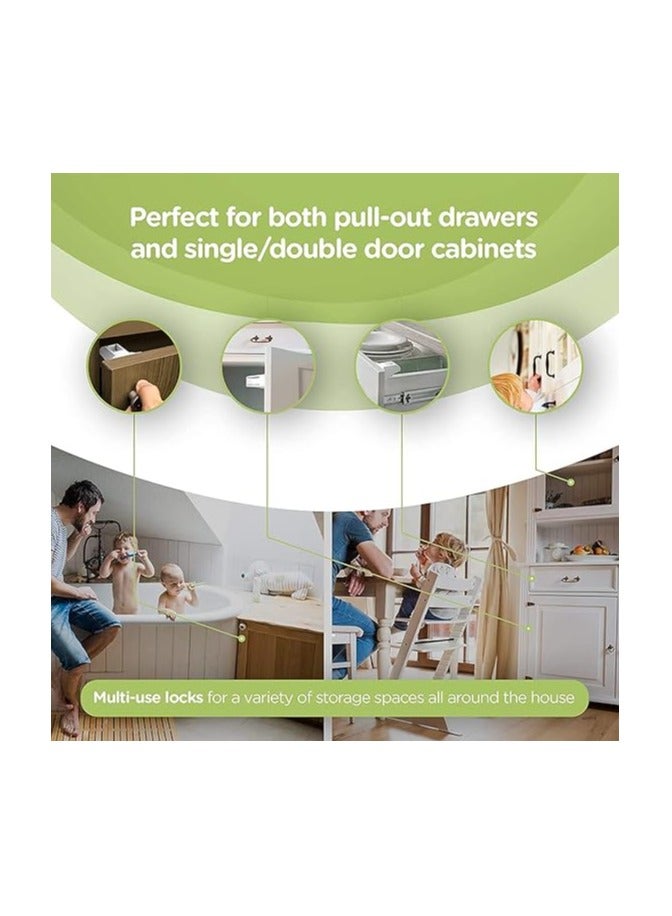 Baby Safety Magnetic Cabinet Lock For Cabinets And Drawers Child Proofing Cupboard Latches With 4 Locks And 1 Key - Image 3