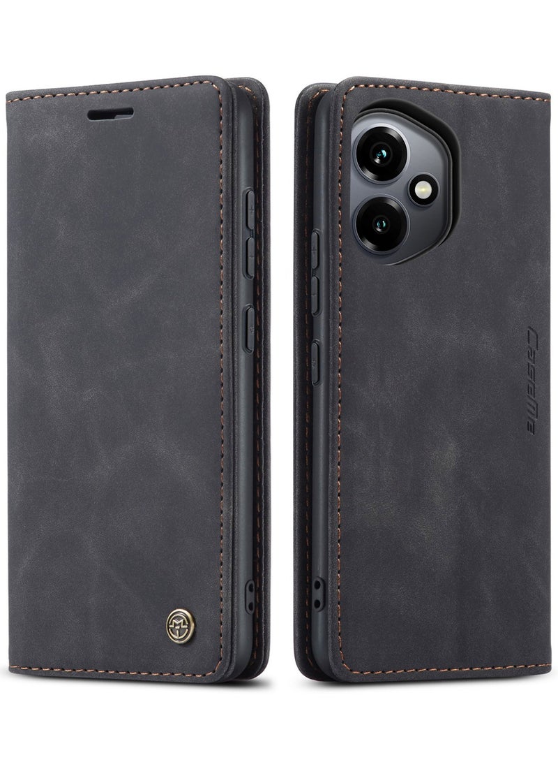 CaseMe Phone Case Luxury PU Leather Design 013 Flip Cover Card Slot Holder Cover For Honor 400  (Black ) - Image 1