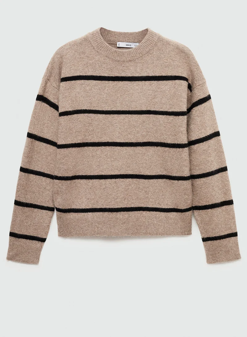 مانجو Striped Crew Neck Sweater