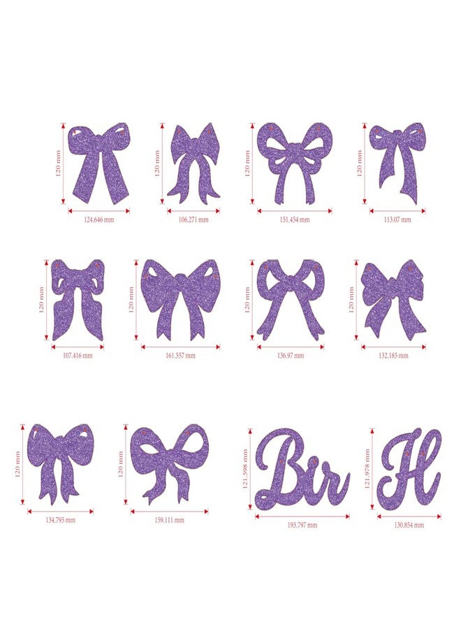 BHNACIER Purple Bow Happy Birthday Banner Purple Bows Bunting Garland Birthday Decor - Image 5