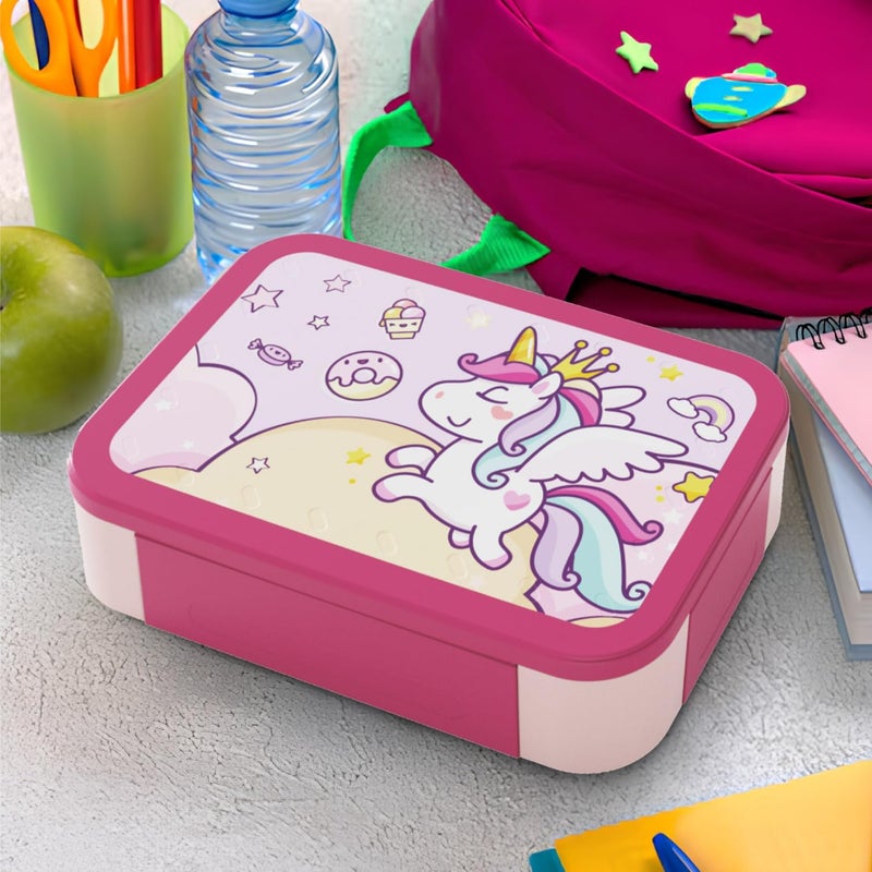PEARL Kids Small Plastic Bento Lunch Box - Unicorn Design, BPA-Free, Leakproof, Compact Lunch Container for Kids - Image 4