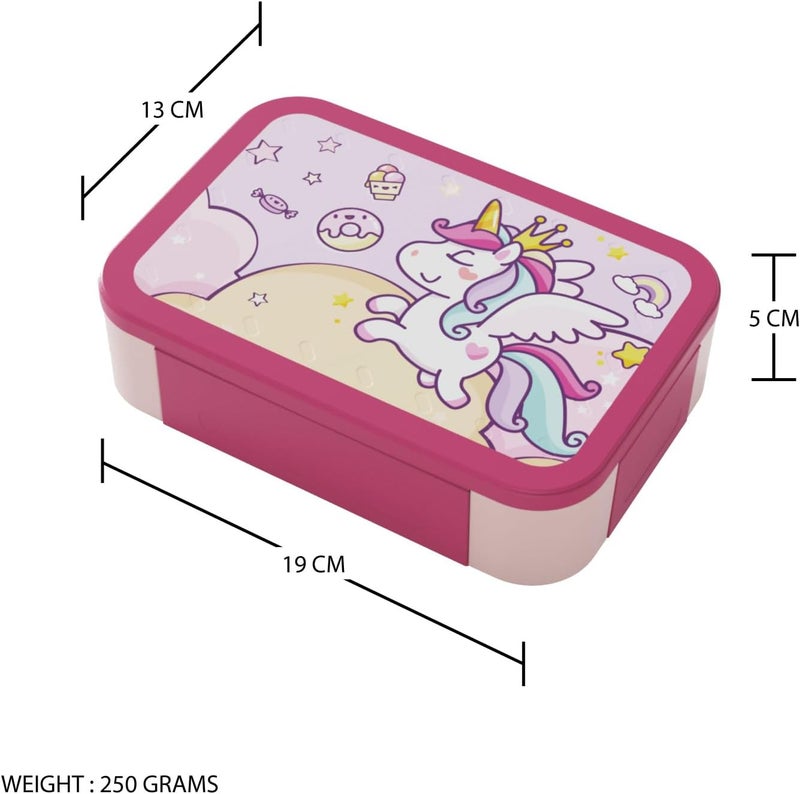 PEARL Kids Small Plastic Bento Lunch Box - Unicorn Design, BPA-Free, Leakproof, Compact Lunch Container for Kids - Image 2