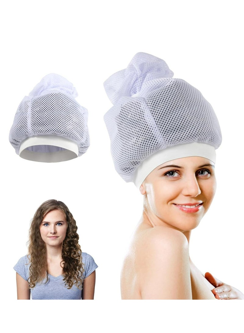 Generic 1pc，Shower cap Net Plopping Cap for Drying Curly Hair， Hair Dryer Bonnet， Fasten Hair Plopping Cap, Bonnet Hair Dryer Cap - Super Absorbent for Curly Tresses - Adjustable Quick-Dry Shower Hats  - Image 2