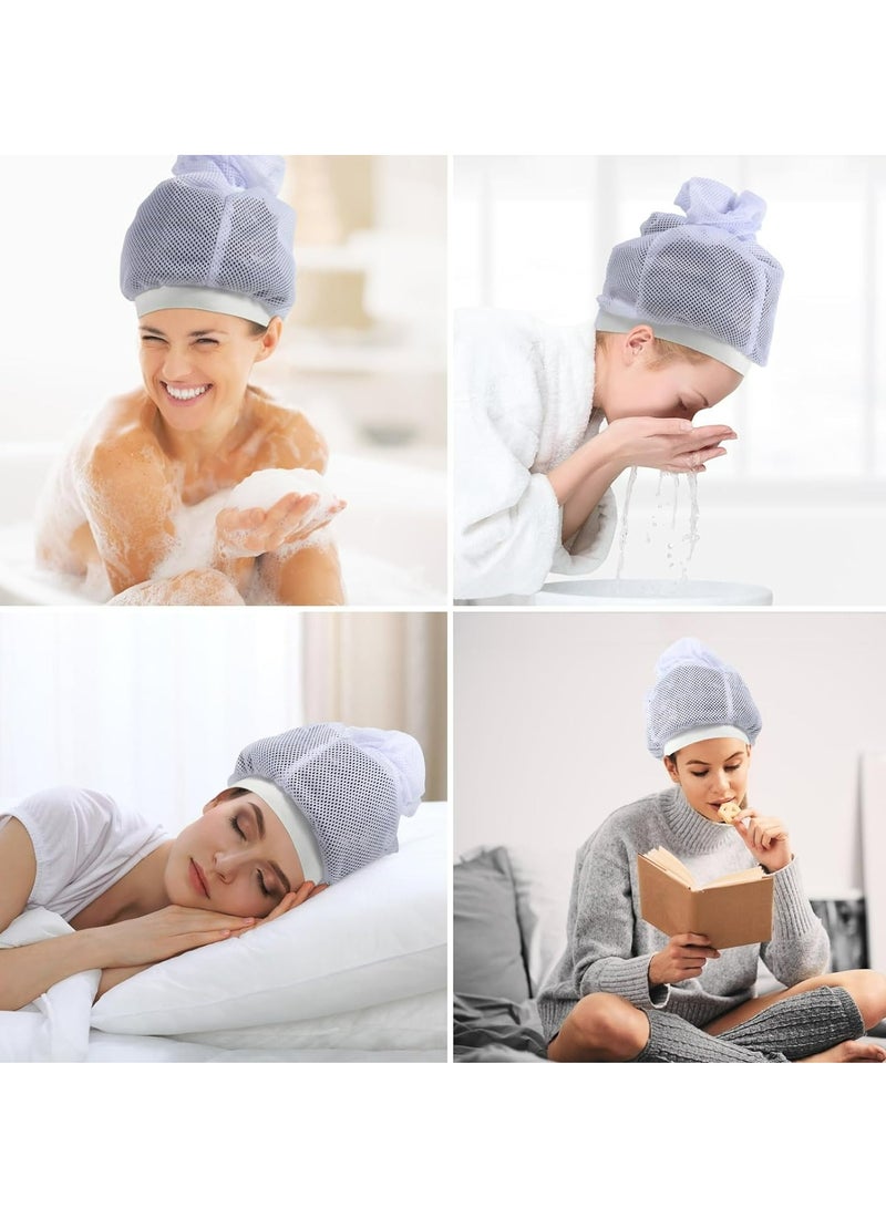 Generic 1pc，Shower cap Net Plopping Cap for Drying Curly Hair， Hair Dryer Bonnet， Fasten Hair Plopping Cap, Bonnet Hair Dryer Cap - Super Absorbent for Curly Tresses - Adjustable Quick-Dry Shower Hats  - Image 5