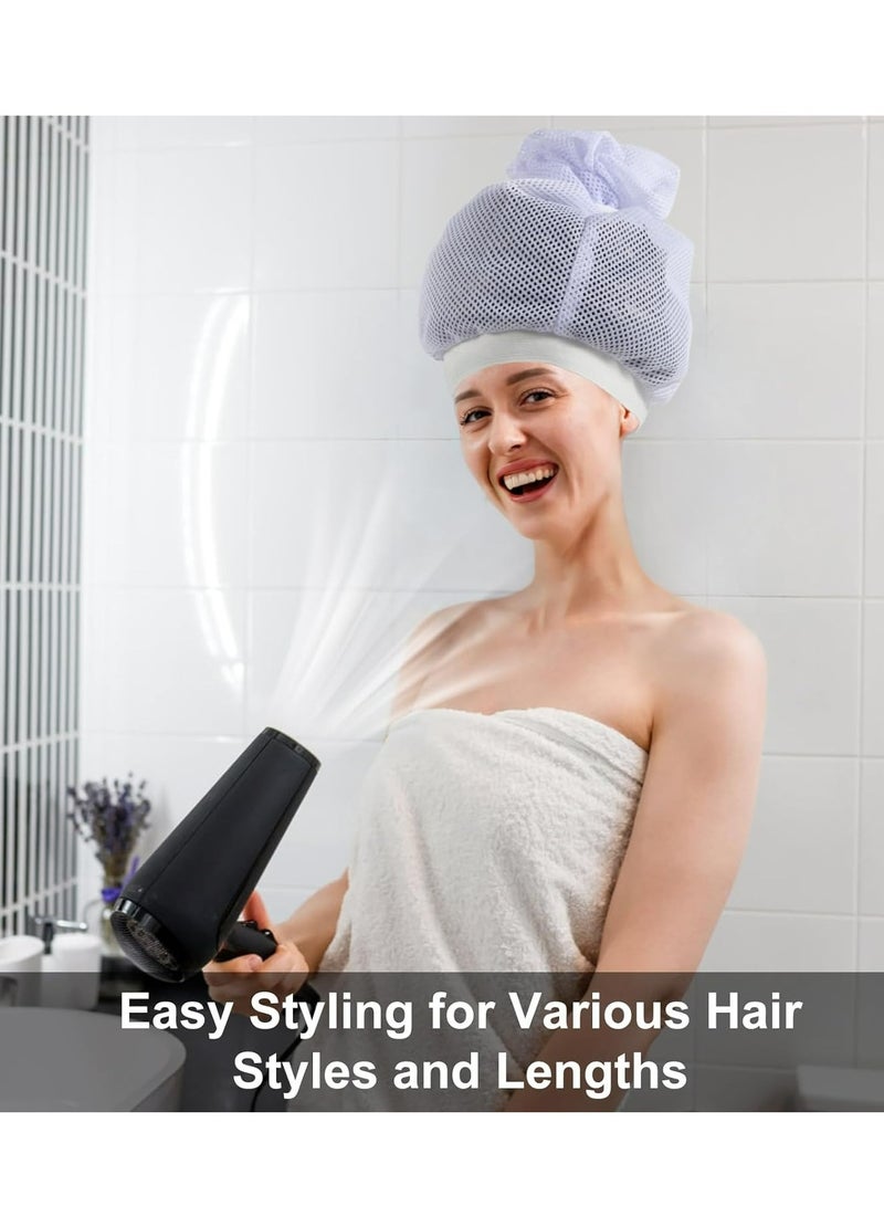 Generic 1pc，Shower cap Net Plopping Cap for Drying Curly Hair， Hair Dryer Bonnet， Fasten Hair Plopping Cap, Bonnet Hair Dryer Cap - Super Absorbent for Curly Tresses - Adjustable Quick-Dry Shower Hats  - Image 4