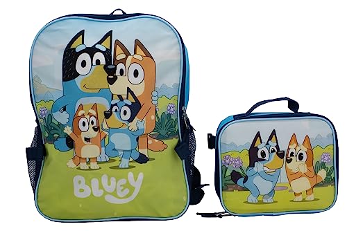 BLUEY 2 Piece Backpack Set, Pre school Girls & Boys 16" Travel Bag, Blue - Image 1