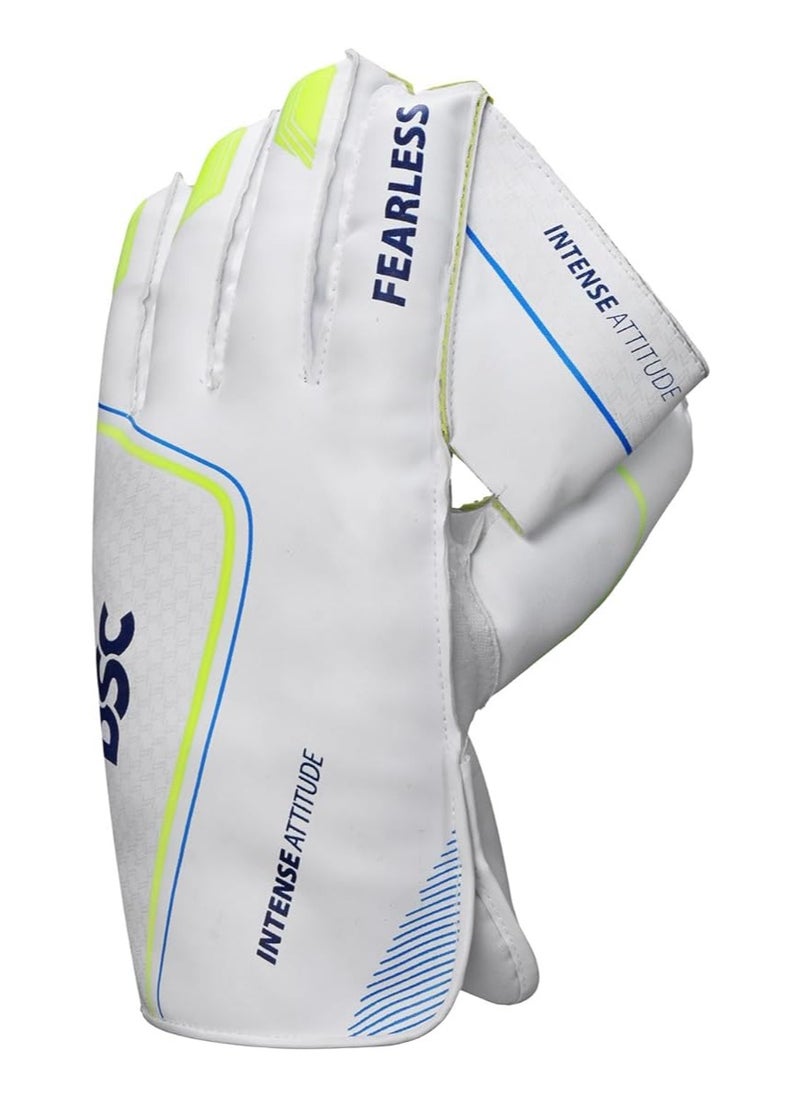 DSC Intense Attitude Leather Cricket Wicket Keeping Gloves | Superior Grip and Protection | Comfortable and Durable | High-Performance Keeping Gloves  - Image 1