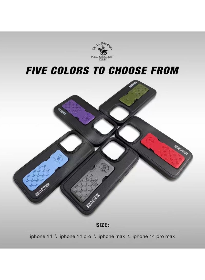 Parker Series Magnetic Bracket Phone Case with Ultra-Thin Stand for iPhone 14 Pro - Grey