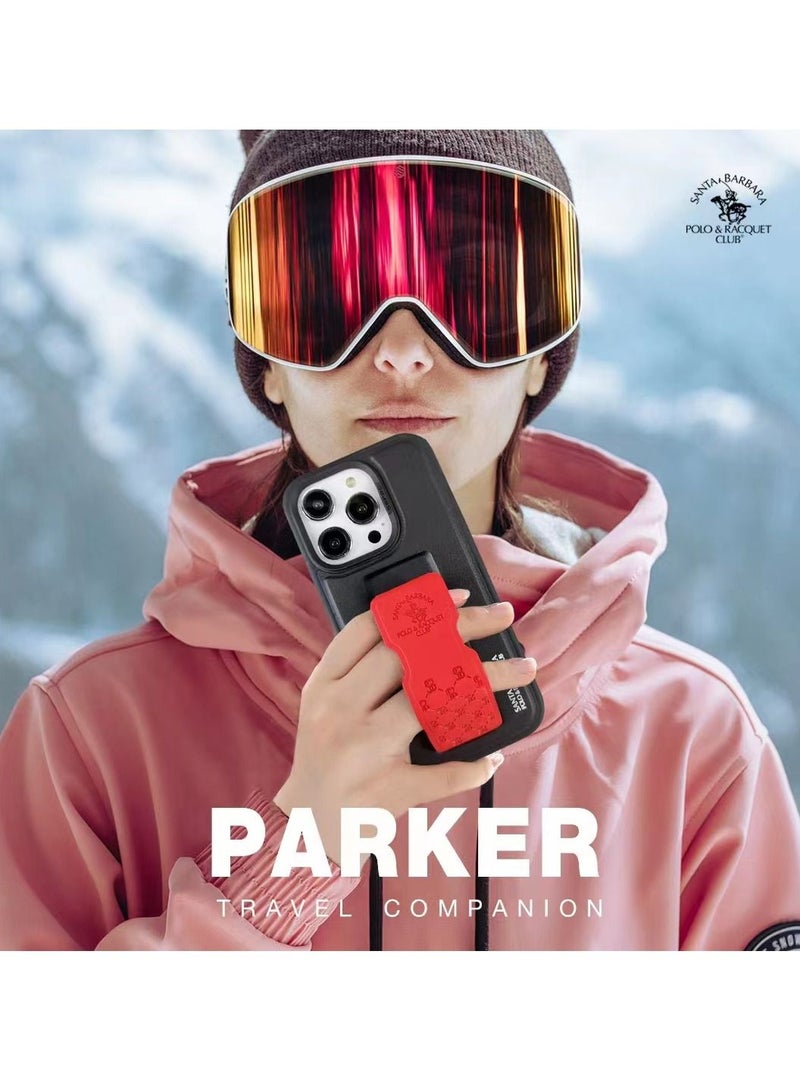 Parker Series Magnetic Bracket Phone Case with Ultra-Thin Stand for iPhone 14 Pro - Grey