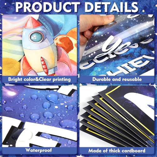 Hedeey 31 Pcs Outer Space Welcome Bulletin Board Classroom Decoration Sets Motivational Theme Classroom Decor Galaxy Inspirational Poster Cutouts for Teachers School Office Home Supplies Door Wall Decor - Image 3