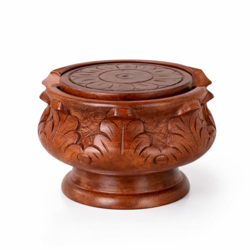 PEBBLECRAFTS Wooden Coasters for Drinks Set of 6 – Solid Wood Coasters with Holder | Round Table Coasters for Coffee Table, Bar, Kitchen & Office | Table Coaster | Perfect Housewarming Gift - Image 2