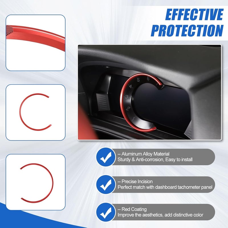 حلقة تزيين لوحة العدادات لتويوتا سوبرا GR A90 A91 MK5 2018-2024 - غطاء زخرفي من سبائك الألمنيوم الأحمر - Image 5