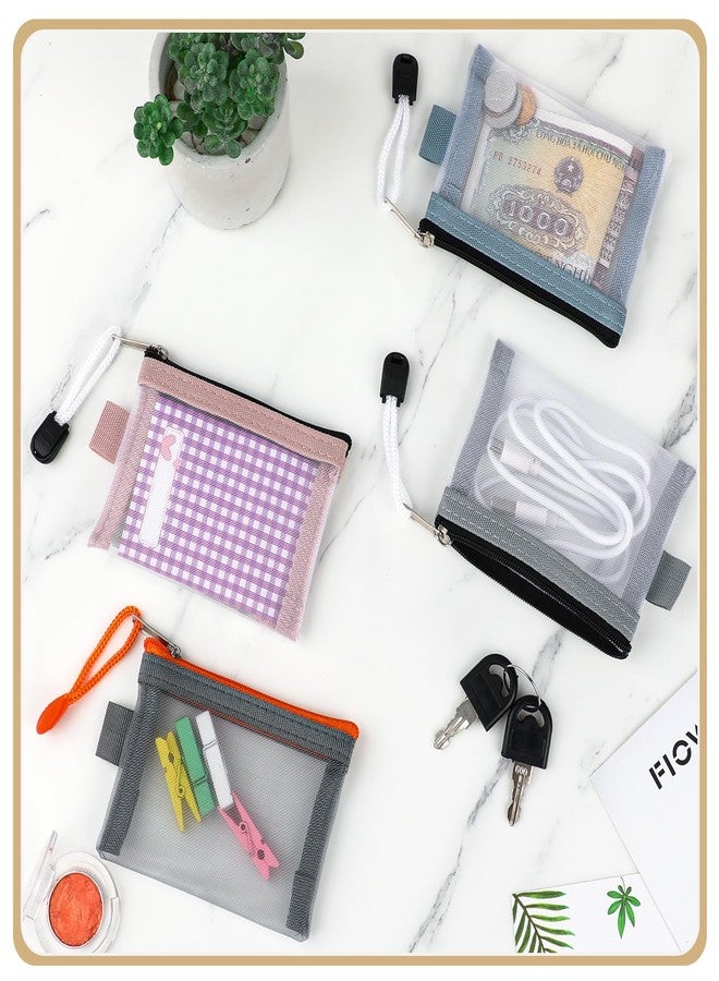 Hariendny 9 Pack Mini Zipper Mesh Bags Small Mesh Pouch 4.3" x 3" Mini Earphone Pouch Coin Purse, Card Key Holder, Portable Travel Makeup Cosmetic Pouches Meshes Zipper Bags for Lipstick Earphone - Image 3