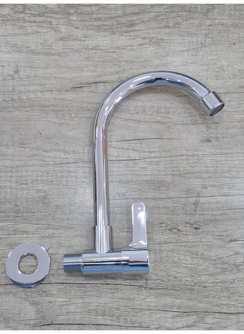 نوفيكس خلاط حوض حائطي NOVEX NSBF-KS03-CH – كروم | صنبور مطبخ مثبت على الحائط | جودة بريطانية | هيكل نحاسي متين - Image 3