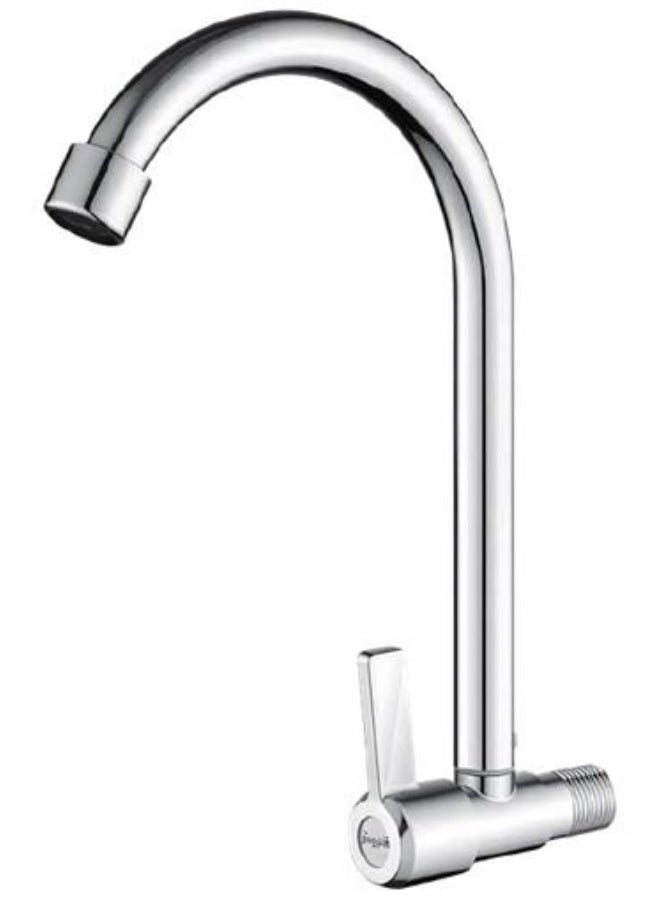 نوفيكس خلاط حوض حائطي NOVEX NSBF-KS03-CH – كروم | صنبور مطبخ مثبت على الحائط | جودة بريطانية | هيكل نحاسي متين - Image 1