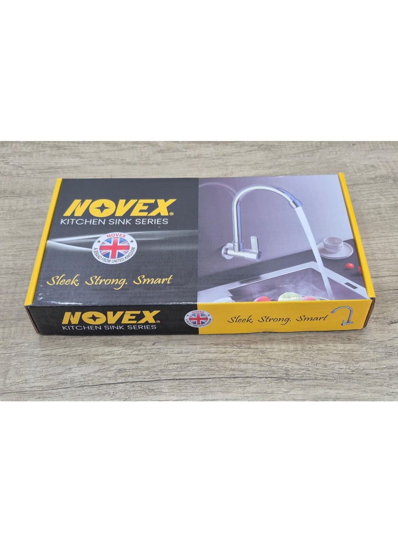 نوفيكس خلاط حوض حائطي NOVEX NSBF-KS03-CH – كروم | صنبور مطبخ مثبت على الحائط | جودة بريطانية | هيكل نحاسي متين - Image 4