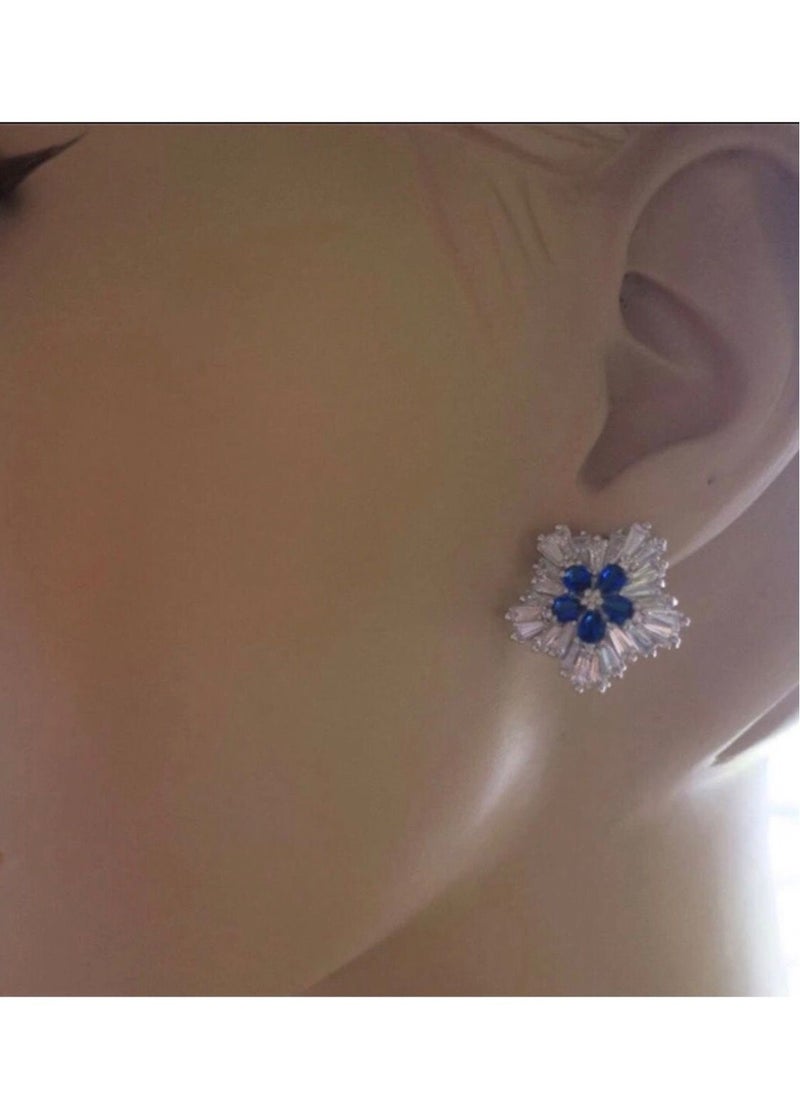 Dangle Charms Luxury & Elegant Silver Plated Earrings For Women Inlaid With High Quality Zirconia  - Image 4
