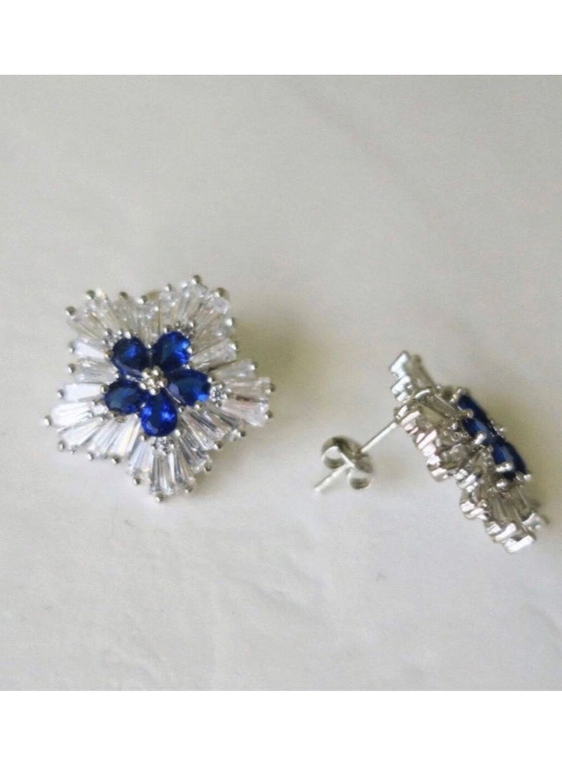 Dangle Charms Luxury & Elegant Silver Plated Earrings For Women Inlaid With High Quality Zirconia  - Image 2