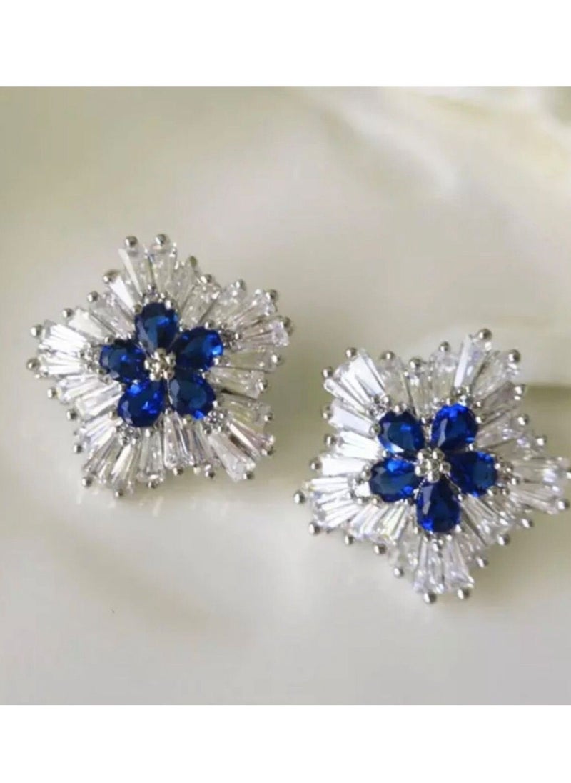 Dangle Charms Luxury & Elegant Silver Plated Earrings For Women Inlaid With High Quality Zirconia  - Image 5