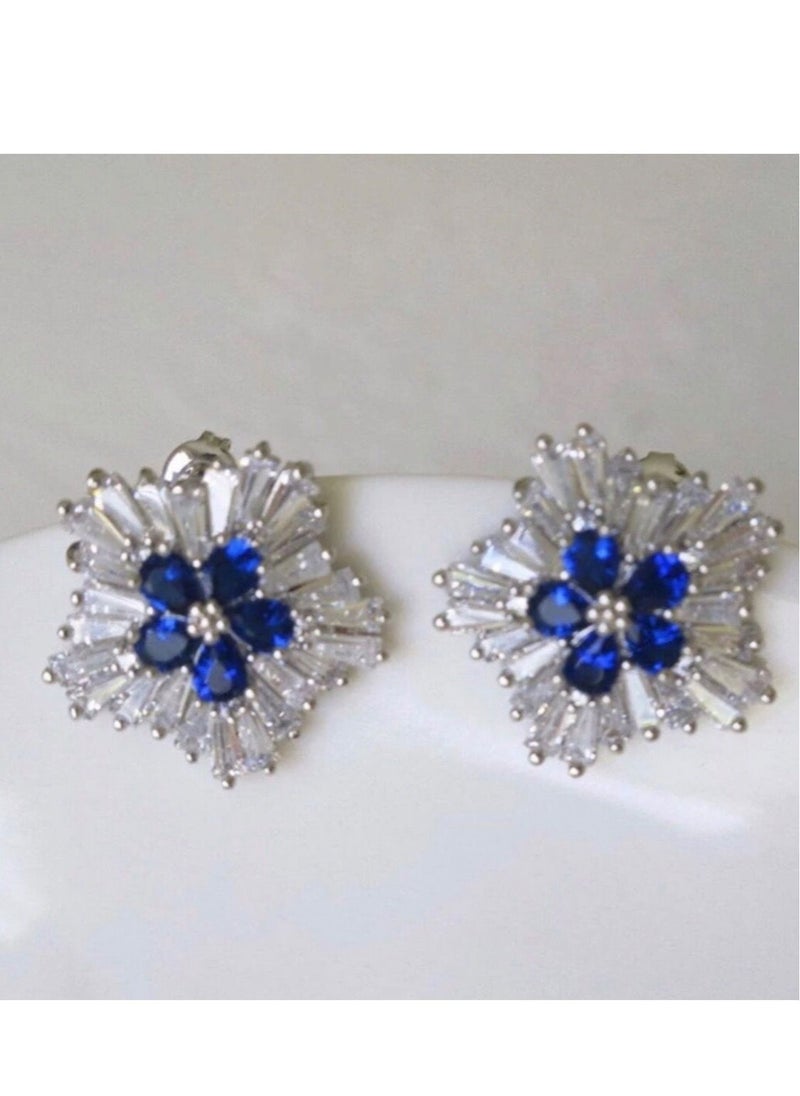Dangle Charms Luxury & Elegant Silver Plated Earrings For Women Inlaid With High Quality Zirconia  - Image 3