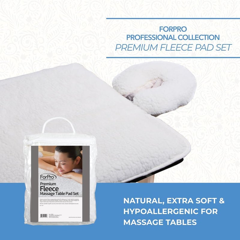 ForPro Professional Collection ForPro Premium Fleece Massage Pad Set, Extra Soft, Hypoallergenic, for Massage Tables, Includes Pad and Face Rest Cover, 31â€ W x 72â€ L - Image 3