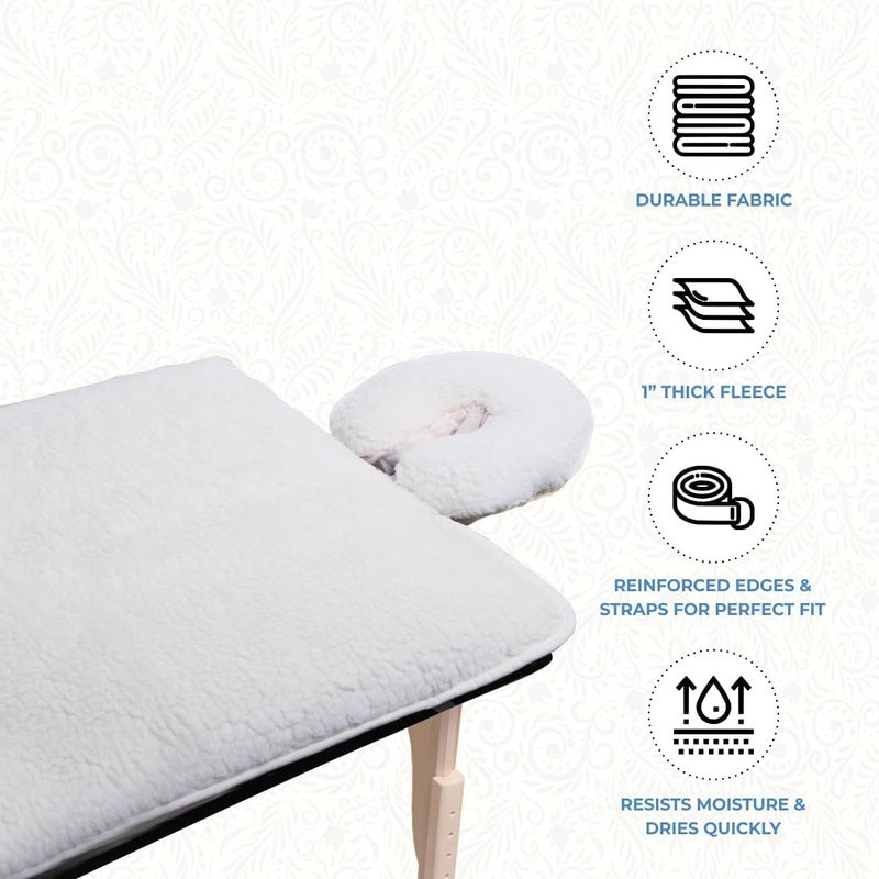 ForPro Professional Collection ForPro Premium Fleece Massage Pad Set, Extra Soft, Hypoallergenic, for Massage Tables, Includes Pad and Face Rest Cover, 31â€ W x 72â€ L - Image 5
