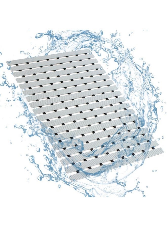 Eurotex Anti Skid Mat for Bathroom Floor, Anti Slip Shower Mat for Bath, Kitchen, Pool and Wet Area, (PVC, 43x61 cm, Grey) - Image 1