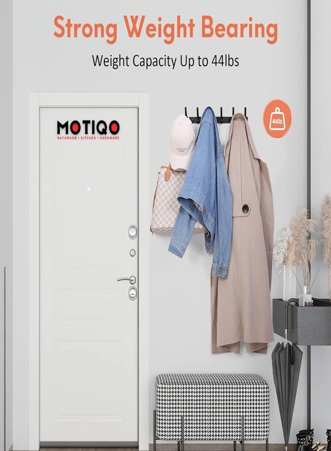 MOTIQO علاقة ملابس MOTIQO على شكل حرف S بستة دبابيس للجدار، علاقة خطافات للملابس، علاقات أبواب للملابس، قضيب خطافات لتعليق المفاتيح والملابس (أسود - مجموعة واحدة) - Image 3