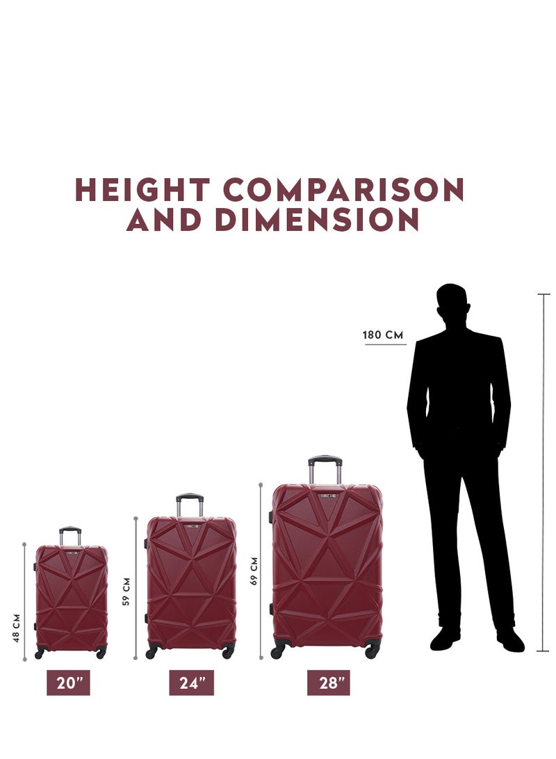 PARAJOHN Hard Case Luggage Trolley for Unisex ABS Lightweight Travel Bag 4 Double Wheeled Suitcase - Image 4