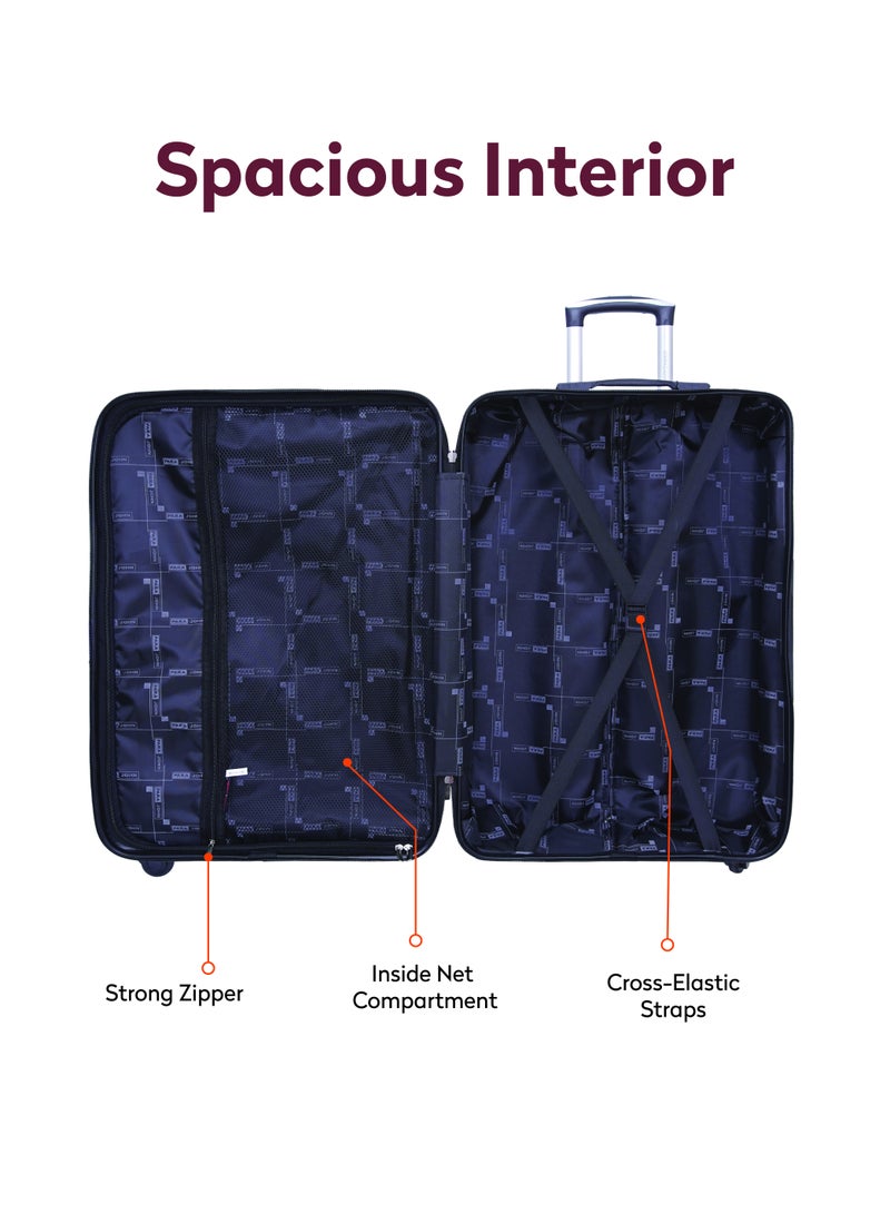 PARAJOHN Hard Case Luggage Trolley for Unisex ABS Lightweight Travel Bag 4 Double Wheeled Suitcase - Image 3