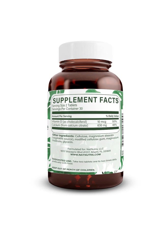 Natural Nutra Calcium Citrate with Vitamin D3, Supplement for Bone Strength, Promotes Muscle Movements, Boosts Heart Health, Strengthen Bone Density, Helps Regulate Body Fluids, 60 Tablets - Image 2