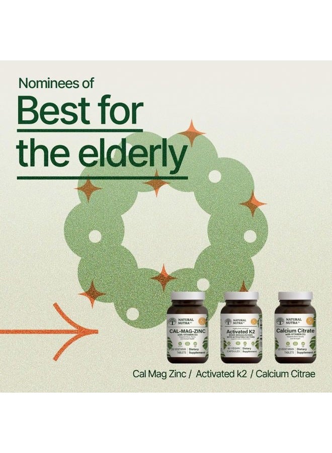 Natural Nutra Calcium Citrate with Vitamin D3, Supplement for Bone Strength, Promotes Muscle Movements, Boosts Heart Health, Strengthen Bone Density, Helps Regulate Body Fluids, 60 Tablets - Image 5