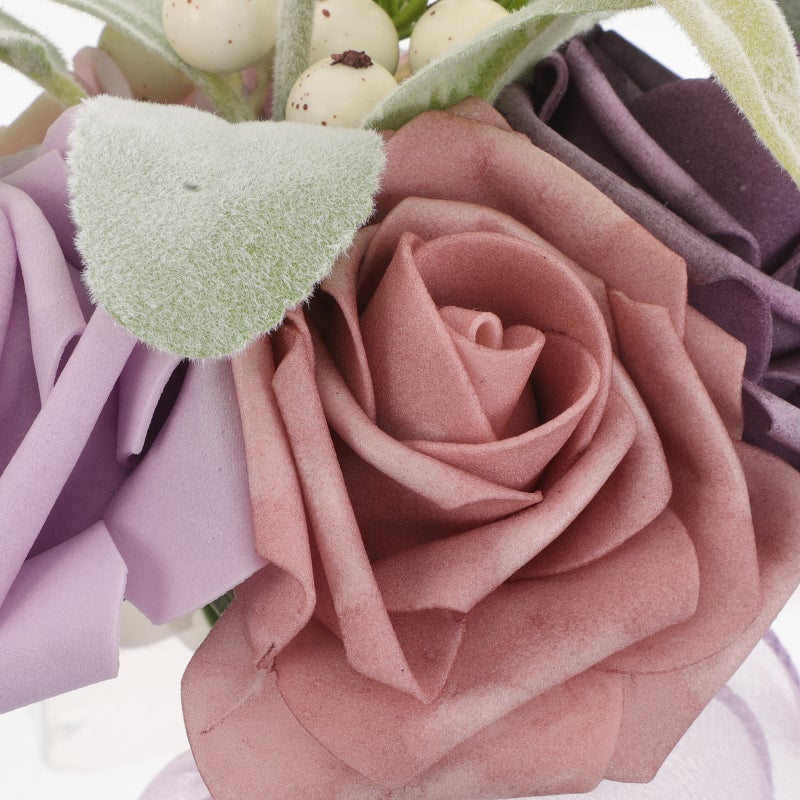 Wedding Bouquet for Bride Bridesmaid Bridal Bouquet Artificial Fake Roses Flowers for Wedding French Vintage Rustic Decoration - Image 4