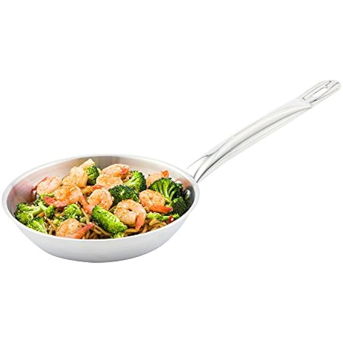 ريستورنت وير مقلاة ميت لوكس دائرية مقاس 8 بوصات، مقلاة صغيرة واحدة، جاهزة للطهي بالحث، مقبض مثبت، مقلاة من الفولاذ المقاوم للصدأ، أدوات طهي قابلة للغسل في الأطباق للمنازل أو المطاعم - Image 1