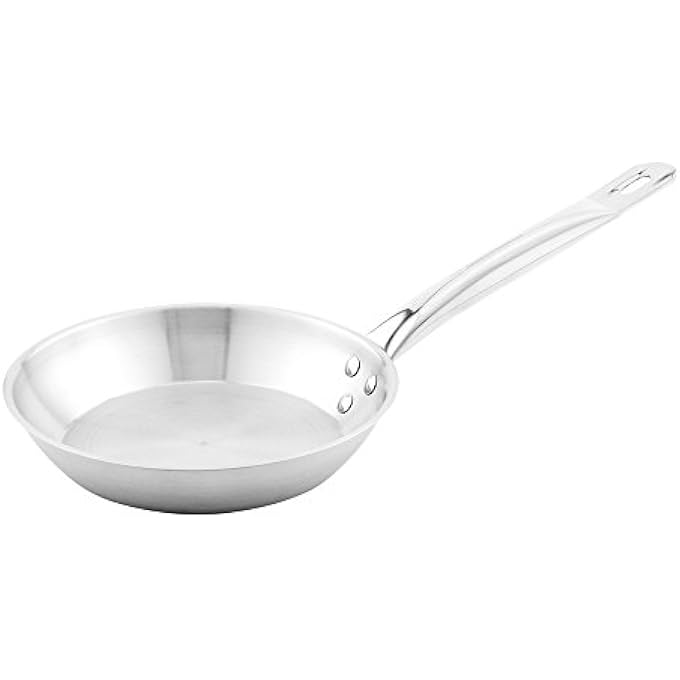 ريستورنت وير مقلاة ميت لوكس دائرية مقاس 8 بوصات، مقلاة صغيرة واحدة، جاهزة للطهي بالحث، مقبض مثبت، مقلاة من الفولاذ المقاوم للصدأ، أدوات طهي قابلة للغسل في الأطباق للمنازل أو المطاعم - Image 2